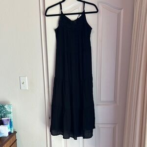 Black Maxi Sundress with Spaghetti Straps